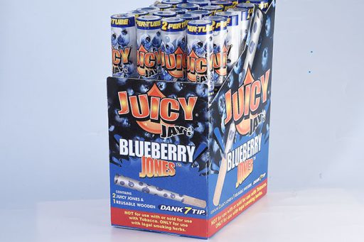 西班牙Juicy Jays藍莓風味11公分果汁紙+木煙嘴(1支)