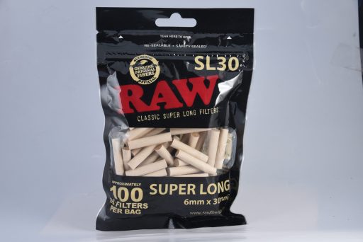 黑RAW  XL 特長未漂白特長捲煙纸濾心-6mm